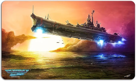 Aerodome: Game Mat - Skies of Azure - 14 x 24 Neoprene Mat, Scenic Image, Tactical Aerial Combat Card Game Accessory