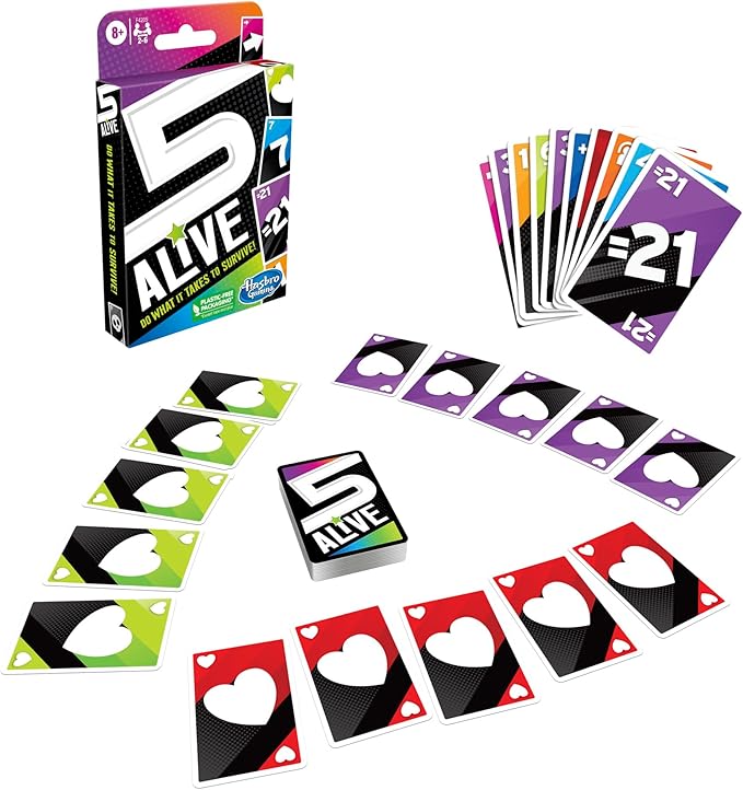 5 Alive Card Game, Fast-Paced Game for Kids and Families, Easy to Learn, Fun Family Game for Ages 8 and Up, Card Game for 2 to 6 Players