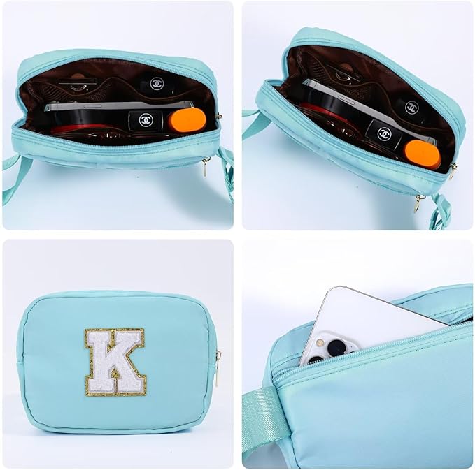 YOOLIFE Teacher Appreciation Gifts for Women - Gifts for Teacher, Teacher Retirement Gifts for Women Teacher Bag Teacher Gifts from Students, Initial Crossbody Bag Belt Bag T, Blue