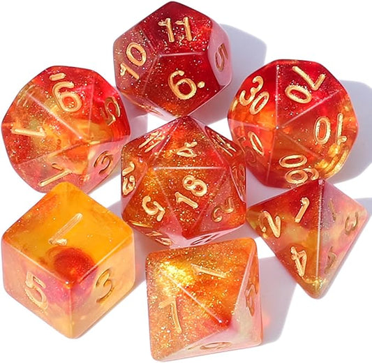 CiaraQ DND Polyhedral Dice Set with a Black Dice Bag for D&D RPG MTG Role Playing Table Games