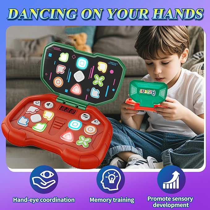 Handheld Dance Game,4 Mode,999 Level,Sensory Toys,Fast Puzzle Game,ADHD,Pop Fidget Toys for Kids Age 6-12,Birthday Gifts for Girls and Boys (Red)