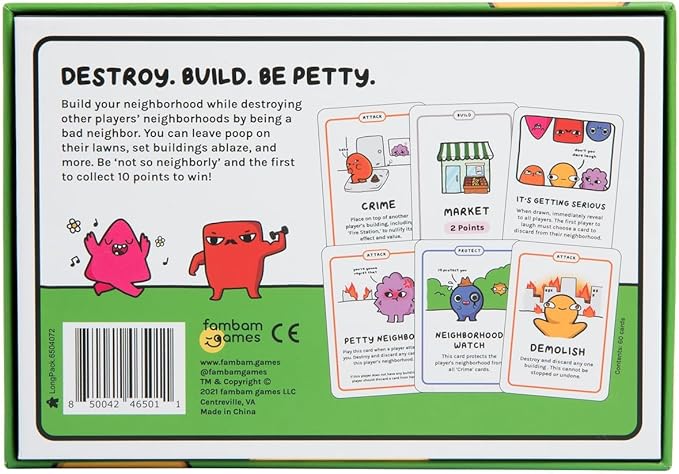 Not So Neighborly Card Game - Family Friendly Game Perfect for Game Nights - for Ages 7 and Up