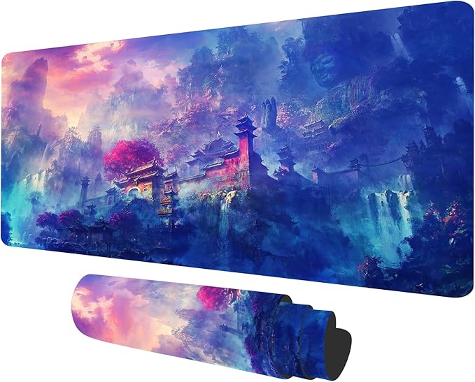 MTG Playmat Forest, TCG Game Play Mat for MTG Landscape Trading Card Smooth Cloth Surface Mousepad Battle Game 23.6X 13.7 inches
