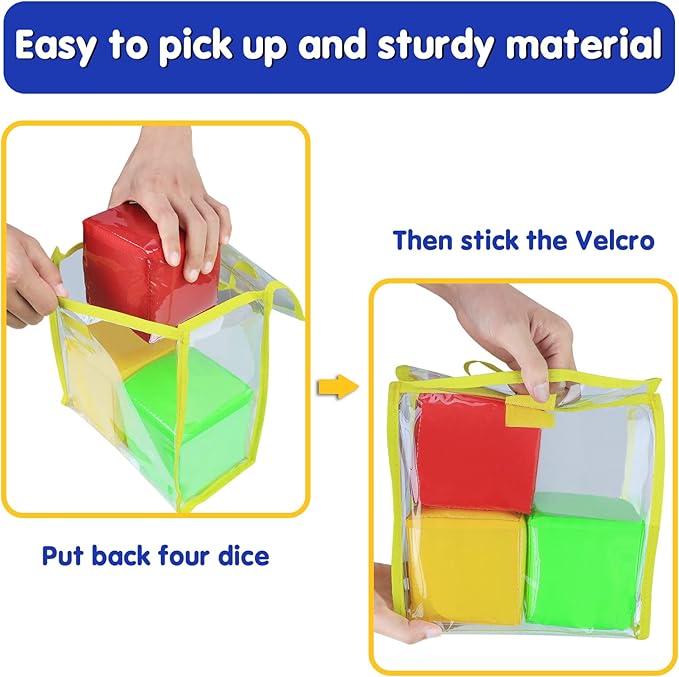 Godery DIY Education Playing Game Dice, Pocket Cubes for Teaching (Set of 4)