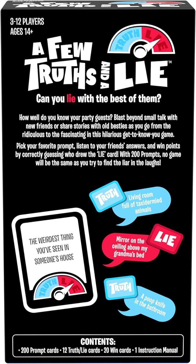 Goliath A Few Truths and a Lie Game | Party Game | Ice-Breaker Game | 3-12 Players | Ages 14+, Black