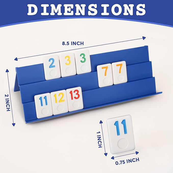Point Games Rummy Cube 6 Player Edition Set - Classic Family Game, Ages 8+ with More Tiles, Six Racks - Ideal for Kids, Adults & Family Game Night