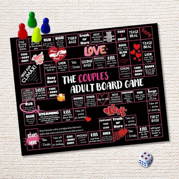 Adultopoly Board Game for Couples - Fun Date Night Card Game with Props, Adult Party Game for 2+ Players, Perfect for Couples Game Night (Classic)