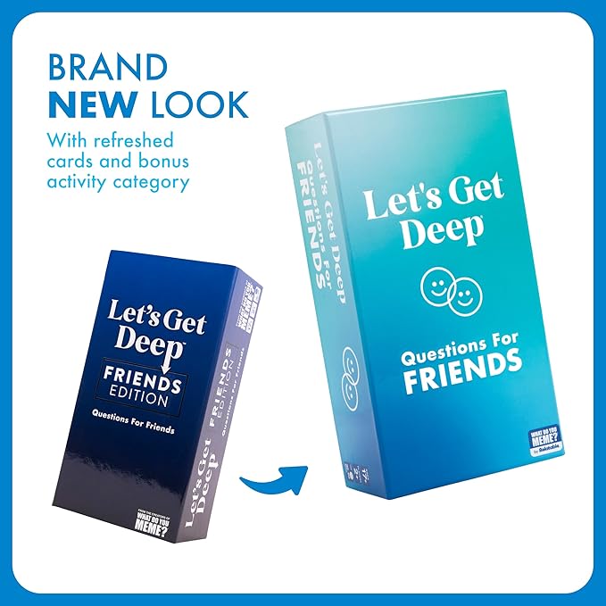 Let's Get Deep: Friends Edition by Relatable, Fun Group Card Game for Christmas Games, Perfect Friendsmas Christmas Party Games, Includes 400 Question Cards, Three Increasingly Personal Levels