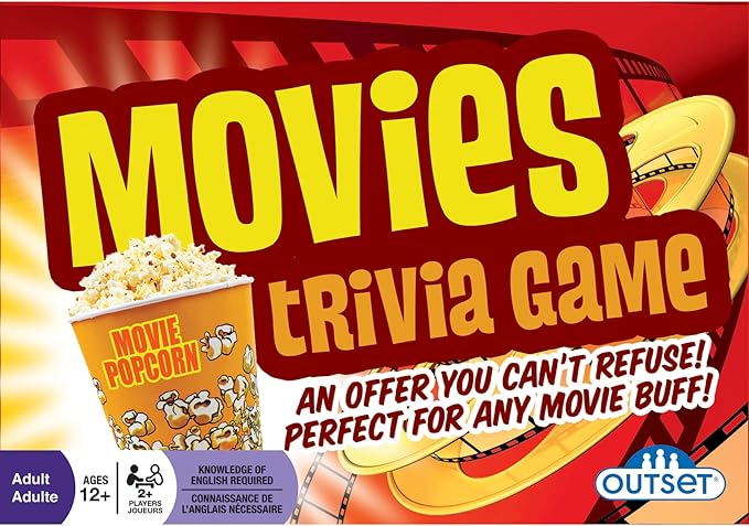 Outset Media Movies Trivia Game - Party Game - Family Game - Travel Game - Fun and Easy to Play - 880 Trivia Questions - for 2 or More Players - Ages 12+
