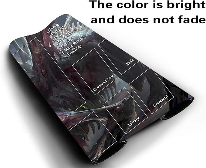 MTG Playmat, Game Play Mat for MTG TCG 24 x 14 inches Trading Card Inked Game Playmats with Storage Bag Smooth Rubber Surface Battle Game