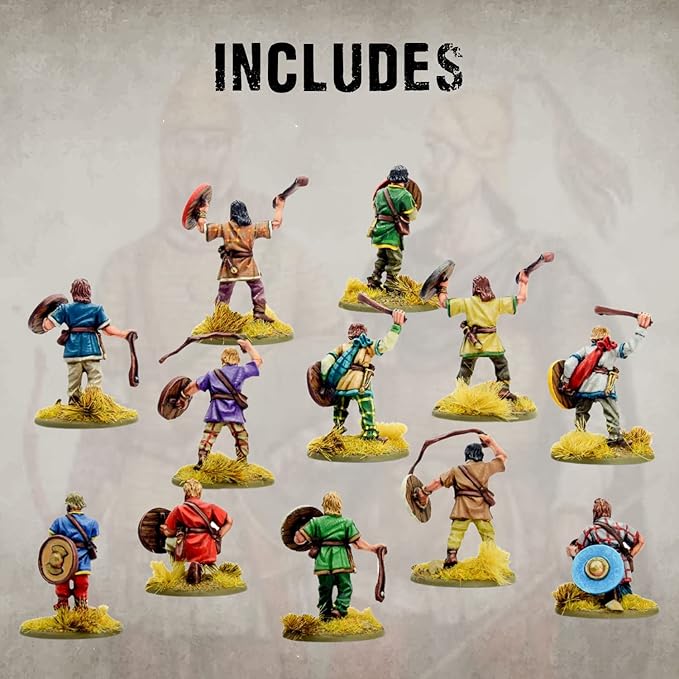 Wargames Delivered SPQR - Dacia & Sarmatia - Tribesmen with Slings. 28mm Miniatures Base, Roman and Greek Military Legion Miniatures for Wargames, and Roman War Games by Warlord Games