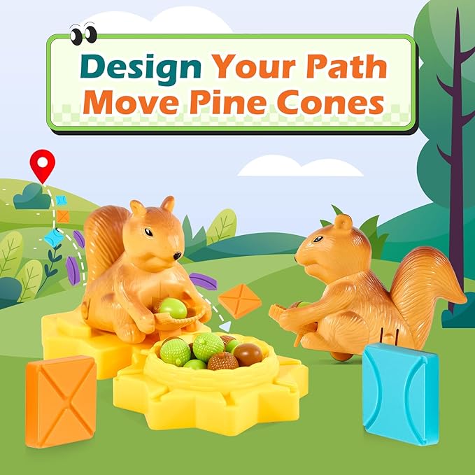 STEM Board Games Kids Brain Teasers Toys,Road Builder Logic Puzzle Games,Montessori Educational Learning Toys Birthday Gifts for Age 4-8 Year Old