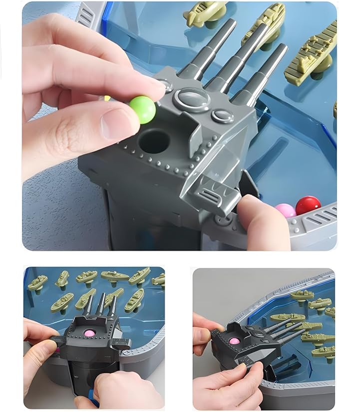 Naval Battleships Shooting Game, Tabletop Warships Shot Game for 2 Players, Battle Competitive Game for Age 6+, Fun for Family, Office, School