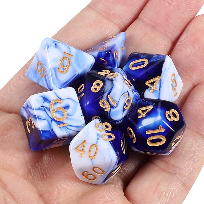 CiaraQ DND Polyhedral Dice Set with Dice Bag for Dungeons and Dragons RPG MTG Role Playing Table Games