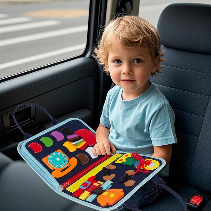 Busy Board Montessori Toys for Boy Girl Birthday Gifts, Busy Book Learning Sensory Easter Toys for Toddlers, Toddler Travel Autism Educational Activities Fine Motor Skills