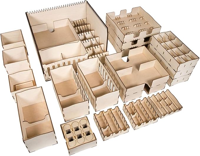 The Broken Token Mansions of Madness Compatible Mad Manor Crate - Wooden Storage Box with Multiple Trays and Dividers