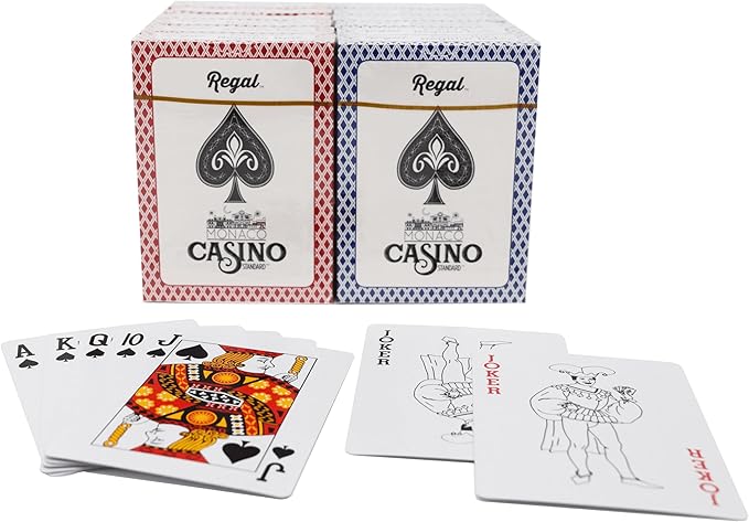 Regal Games - Bulk Playing Cards Set for Adults & Professionals - 6 Red & 6 Blue Standard, Large Print Deck of Cards - Blackjack, Euchre, Canasta, Poker Cards - Fun & Travel Playing Cards (12 Pack)