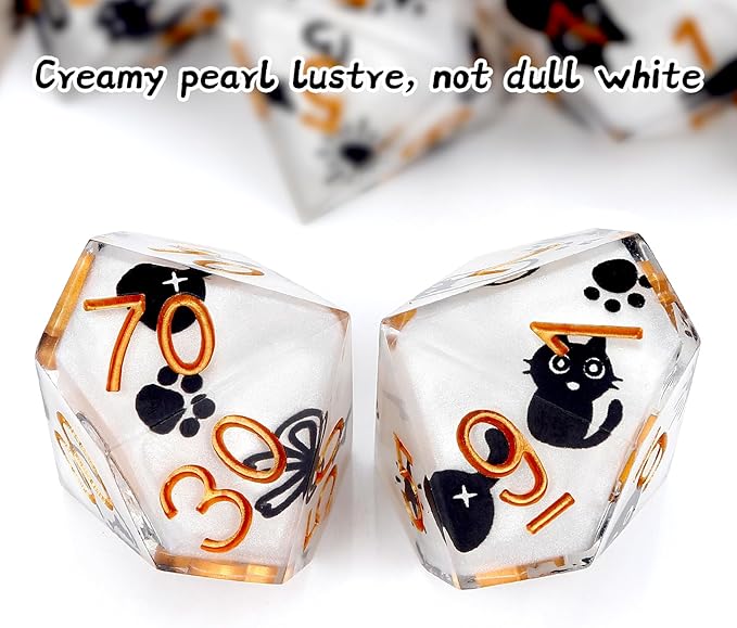 Haxtec DND Dice Set Sharp Edge Resin Dice Set with Dice Case, D and D Dice, Polyhedral D&D Dice Set for Dungeons and Dragons TTRPGs DND Gift