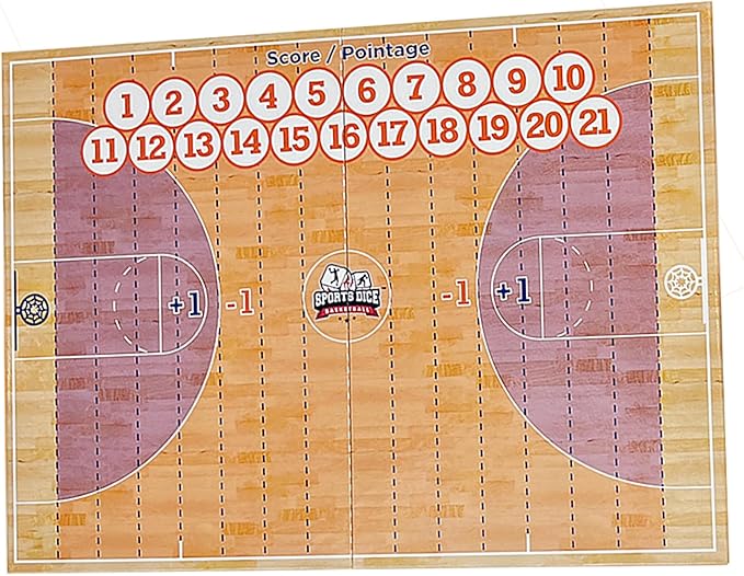 FoxMind Games: Sports Dice Basketball - Throw The Ball On Net & Dunk to Win, Rolling Board Game, Fun & Easy to Learn, Family-Kids Ages 8+ 2-4 Players