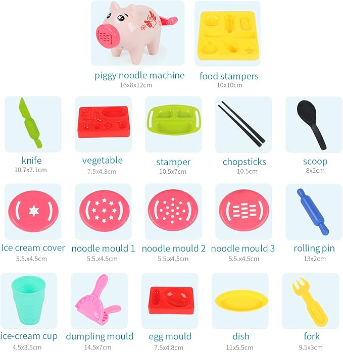 Kitchen Creations Noodle Party Color Dough Toys & Ultimate Swirl Ice Cream Maker Play Food Sets for Kids 3 Years and Up