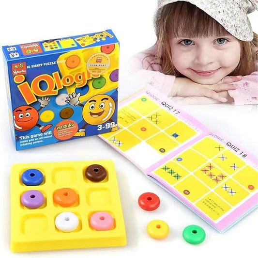 9-Color Board Game, IQ Logic Positioning for Kids Ages 3 and Up.Tic-Tac Within Tic-Tac Game. 60 Sets of Questions Beginner to Advanced Levels.STEM Toys for Kids to Travel.Travel Game as Gifts for Kid