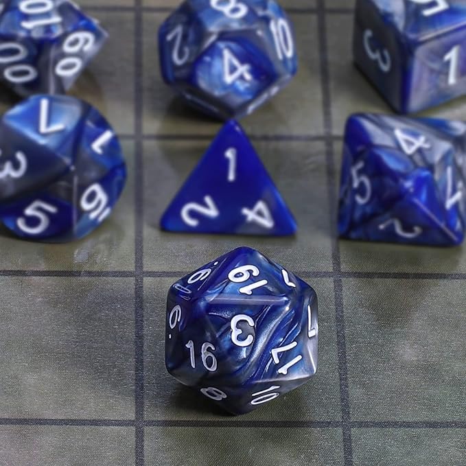 CiaraQ DND Polyhedral Dice Set with Dice Bag for Dungeons and Dragons RPG MTG Role Playing Table Games