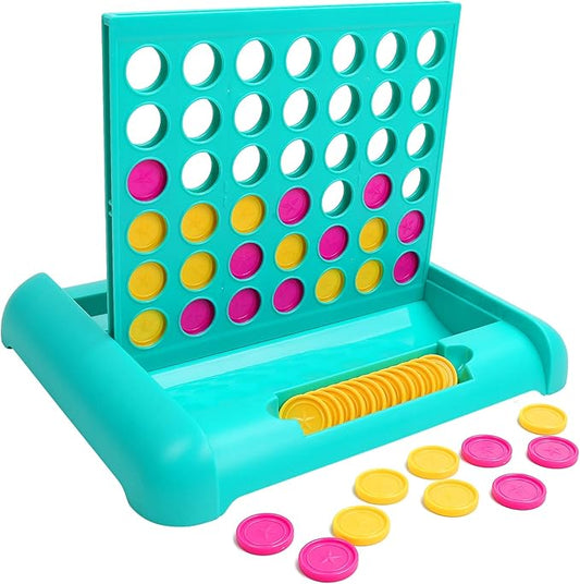 IAMGlobal 4 in a Row, Board Games, Four in a Row Game, Travel Size Line Up 4, Classic Family Toy for Kids and Family for Fun (Blue) (9.8 Inch)