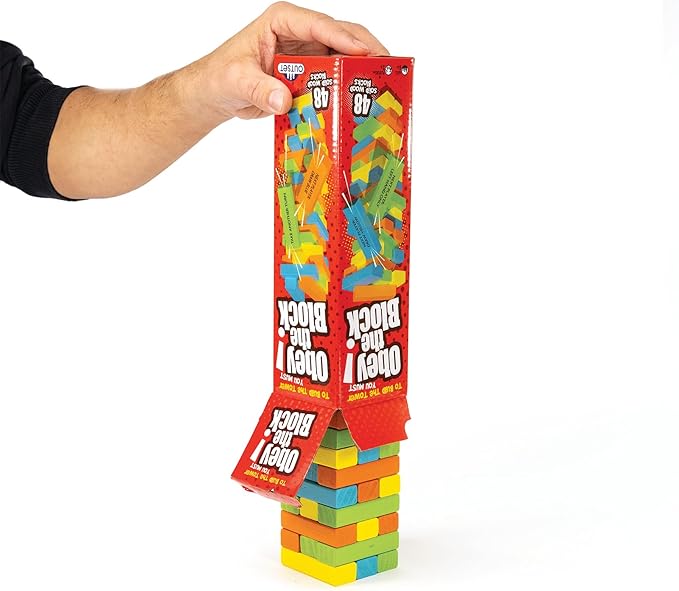 Outset Media Obey The Block - 48 Solid Wood Blocks - for 2 to 6 Players Ages 8 and up