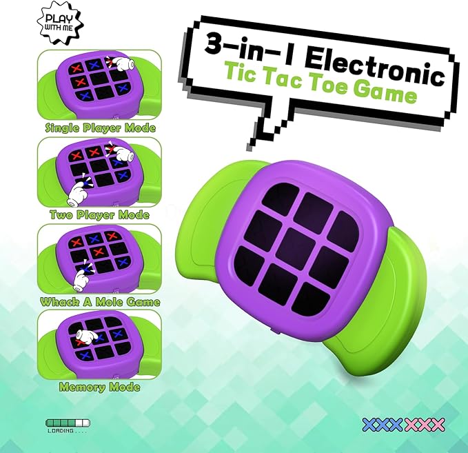 Tic Tac Toe Game,3 in 1 Electronic Handheld Game for Kids,Travel Toy,Electronic Board Games,Educational Toy for Kids,Birthday for 3+ Year Old Boys and Girls (1PCS Random Color)