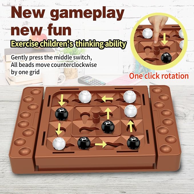 Orbital Logic Strategy Board Game, Family Four in a Row Chess Game Track Moves for Kids & Adults