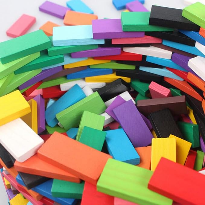 120pcs Wooden Dominos Blocks Set, Kids Game Educational Play Toy, Domino Racing Toy Game (120PCS)