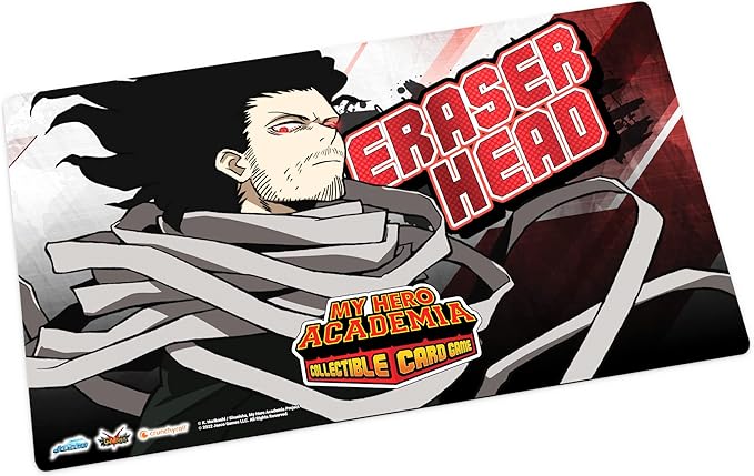 Asmodee Jasco My Hero Academia Collectible Card Game Series 3 Eraser Head PLAYMAT | 18" by 24" Rubber Game Mat | Ages 14+ | 20-30 Minutes | Made by Jasco Games