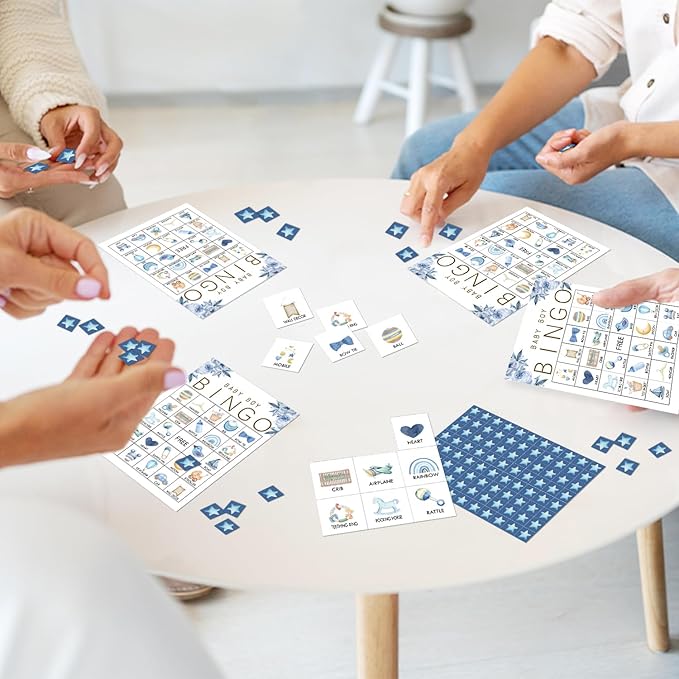 Shower Games Bingo Party Game for Gender Reveal Party Pregnancy Announcement 24 Players Bingo Game Cards Party Games Favors Decor for Family Party Holiday Activities Supplies Bingo Game- JK106