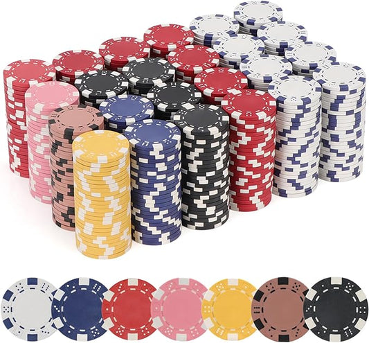 Poker Chips,Poker Chips Set for Card Board Game,11.5 Gram,for Texas Hold'em, Blackjack,Card Club or Late Night Poker Games