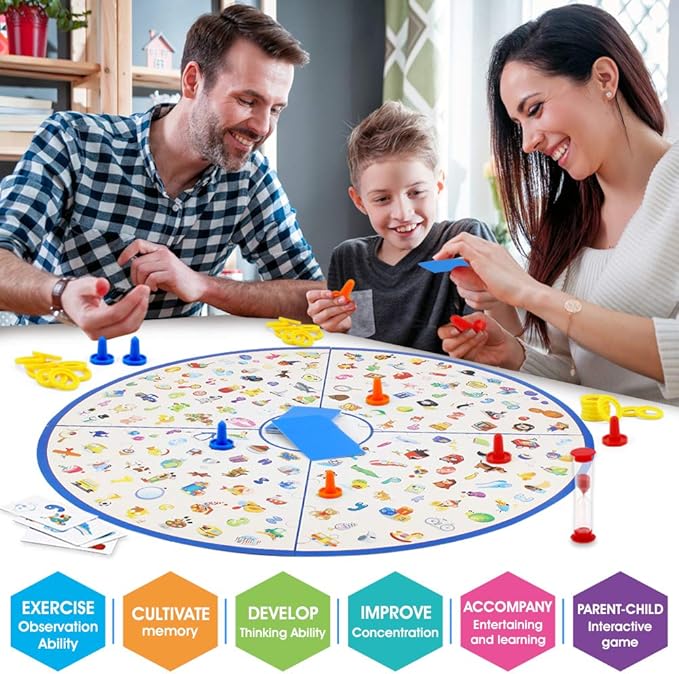 VATOS Board Game, Little Detective Card Game Memory Game Tabletop Game for Kids Families Party, Matching Game, Educational Toys for Kids Toddlers 3,4,5,6,7 Years Old Boys & Girls Gift