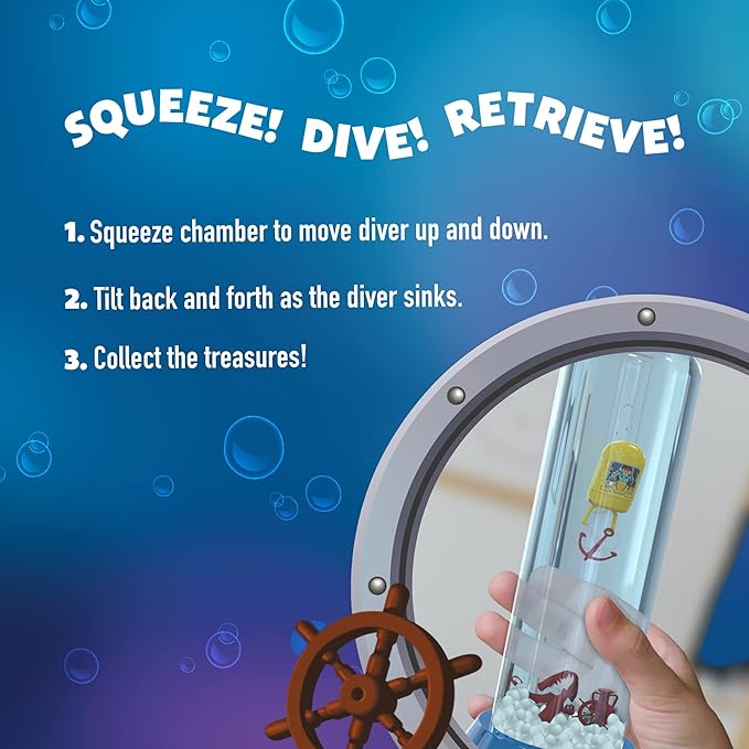Treasure Diver Handheld Water Game | Retro Mini Sea Diving STEM Toys for Adults, Girls & Boys Ages 6-12
