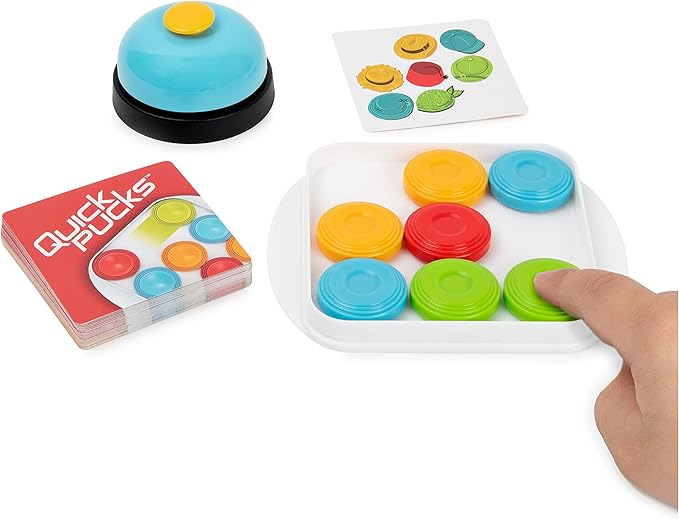 Quick Pucks, Pattern Matching On-The-Go Puzzle Game, for Adults and Kids Ages 8 and up
