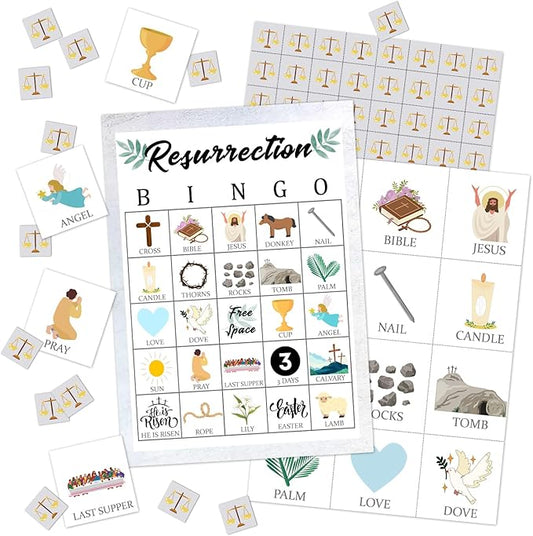 Bible Bingo Game, 24 Players Christian Sunday Church Bingo Cards for Women Men Party Favors for Family Open Day Friends Holiday Party Activities Supplies Party Decoration Bingo Game- JK0104