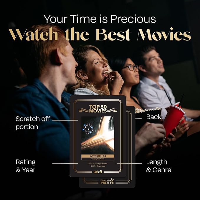 Fan Bundle: Top 50 & 50 Horror Movie Scratch Off Decks - Complete Challenge, Enhance Movie Nights!