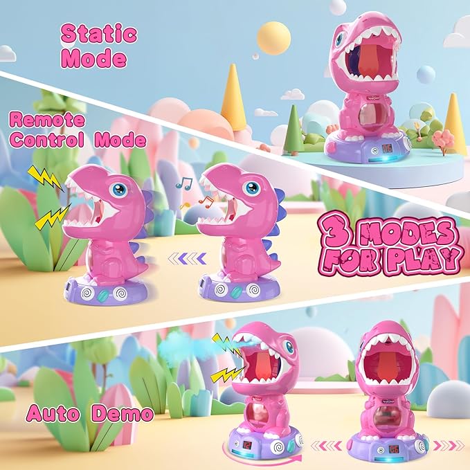 EagleStone Remote Control Dinosaur Shooting Toys for Boys &Girls, Electronic Moveable Shoot Game with Spay, Auto Scoring, Light & Sounds,Party Favors, Carnival Games,Toys for Kids 3 4 5 6 7 8 Year Old