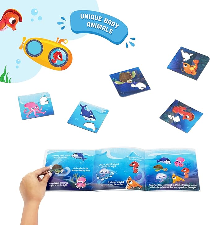 LoveDabble Mother and Baby Animal Match Puzzle - Mommy and Me - Under The Sea | Puzzles for Kids Ages 2-4 | Animal Puzzles for Toddlers and Kids