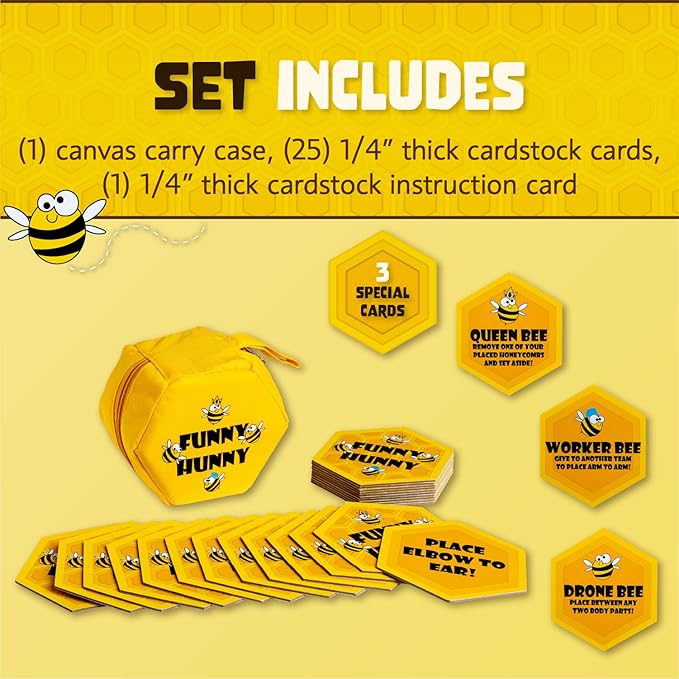 Squirrel Products Funny Hunny, The Zany Physical Challenge Party Game for Adults or Kids, Stretch & Twist Your Body to Collect Cards and Win