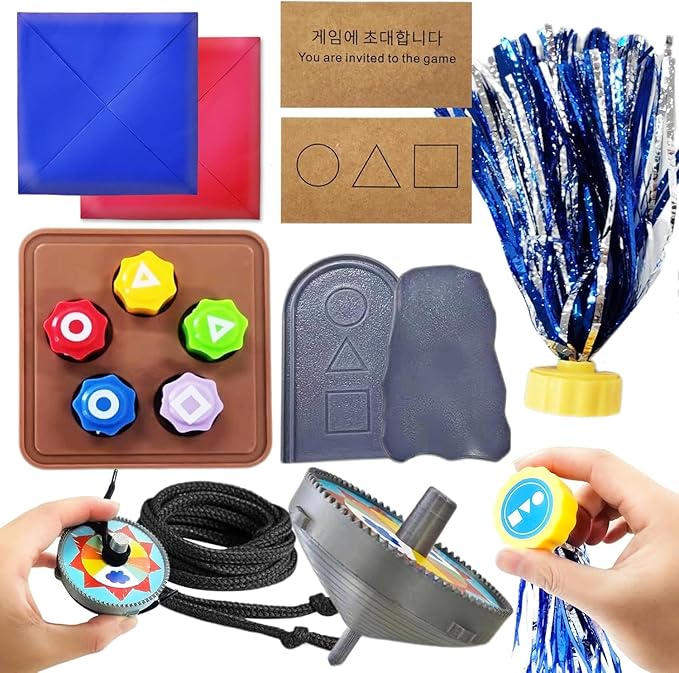 Amerzam Gonggi Korean Game, Gonggi Korean Tossing Game Set (Korean Traditional Play) Jebi chagi Stone catching Biseokchigi Paeng-y DDAKJI Family Party Collections (1 Set)