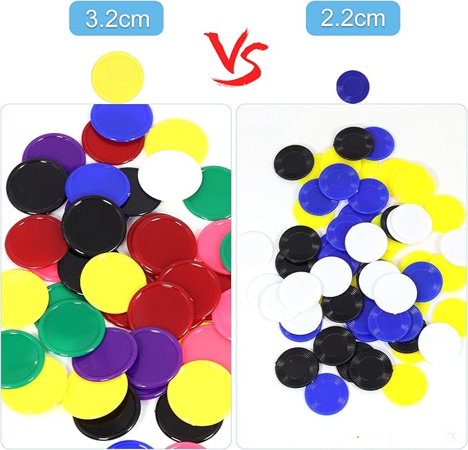 480Pcs Plastic Poker Mini Chips in 8 Colors Bulk Poker Card Game Chips for Game Play Learning Math Counting Kids Teaching Rewards（3CM in Diameter）