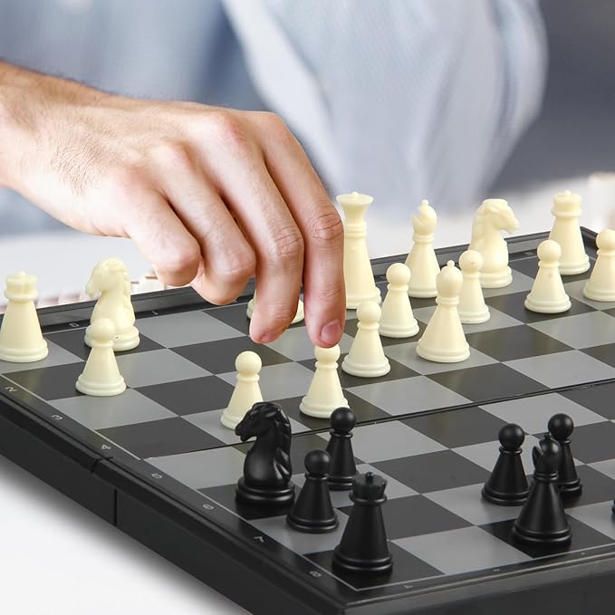 Travel Chess Set Magnetic Portable Folding Chess Board - Small Mini Chess Set - (Small / 7.6 Inch)