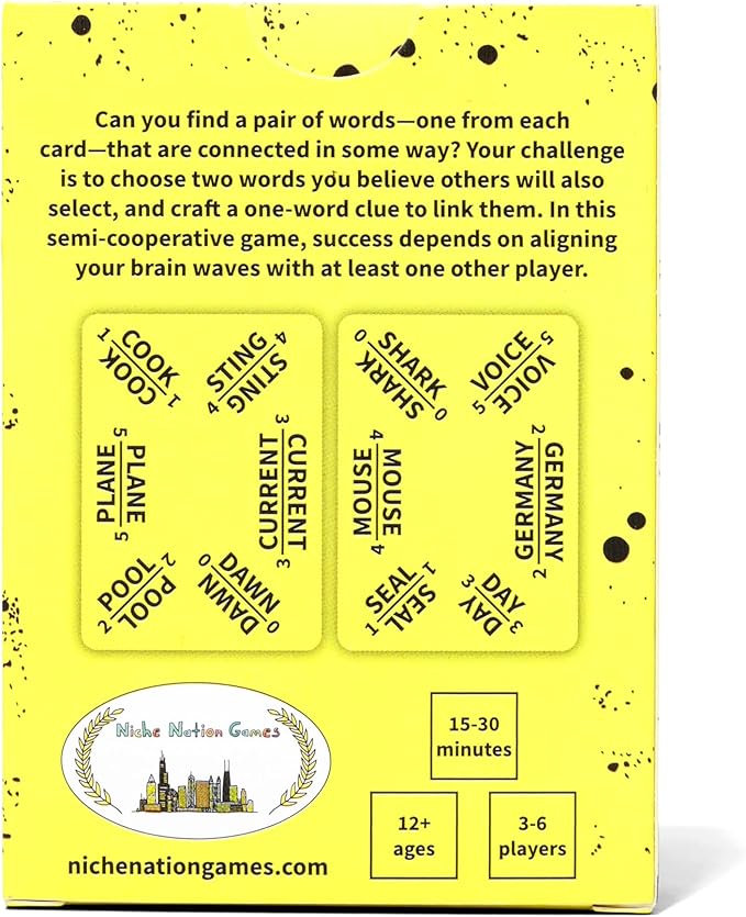 Brain Wave - A Semi-Cooperative Game of Syncing Minds and Linking Words for 3-6 Players - Card Games for Adults - Party Games - Word Games