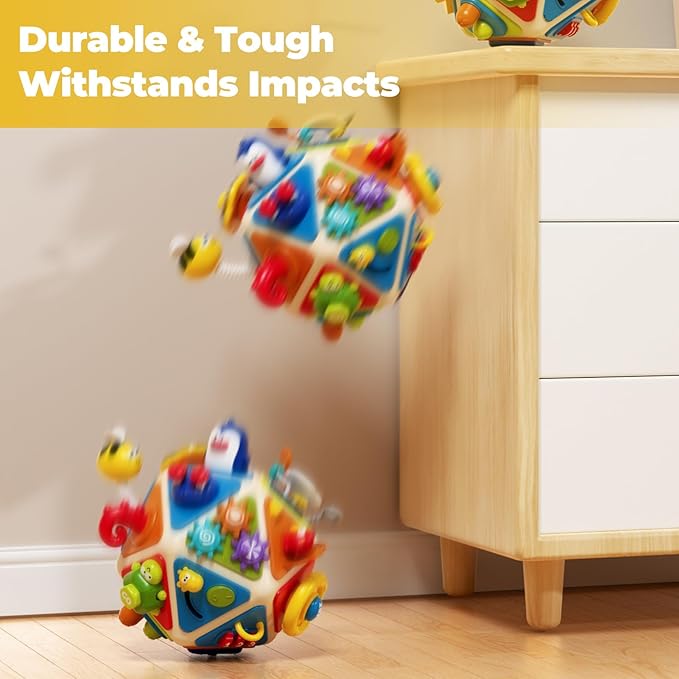 20-in-1 Toddler Busy Board Activity Cube Toys, Montessori Toy for 1 2 Year Old Boys Girls Kids, Early Educational Active Toy for Toddler 1-3, Travel Toys Gifts for 1 2 Year Old Boy Girl