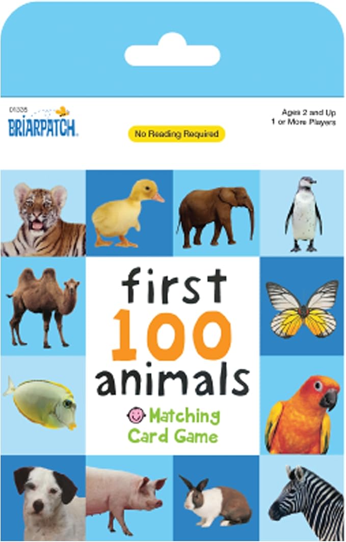 Briarpatch, First 100 Animals Matching Card Game, Based On Board Books by Roger Priddy, Preschool Learning for Kids