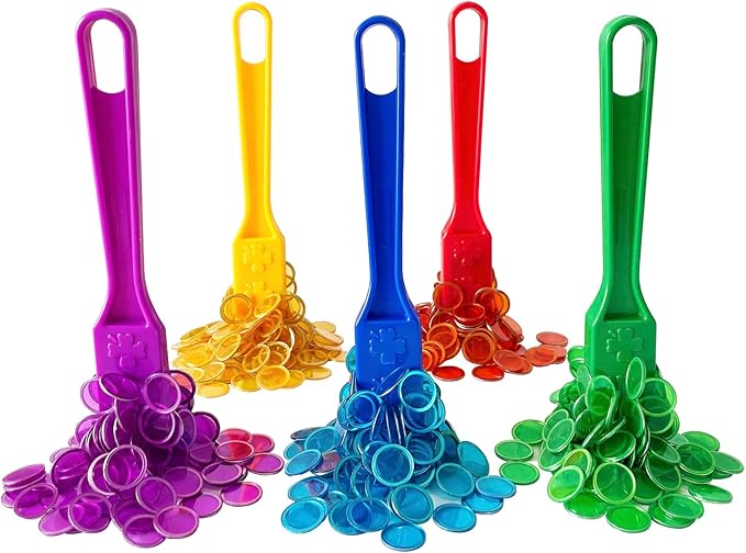 Yuanhe Magnetic Bingo Chips Set- Magnetic Wands with Metal Chips for Counting and Sorting, Educational Activities