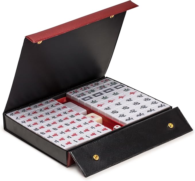 Yellow Mountain Imports Professional Chinese Mahjong Game Set, Double Happiness (Yellow) - with 146 Medium Size Tiles - for Chinese Style Game Play [專業中式麻將]